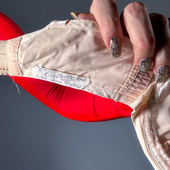 Vintage Pink/Peach Silk French Underwire Bra - Picture 5 of 7